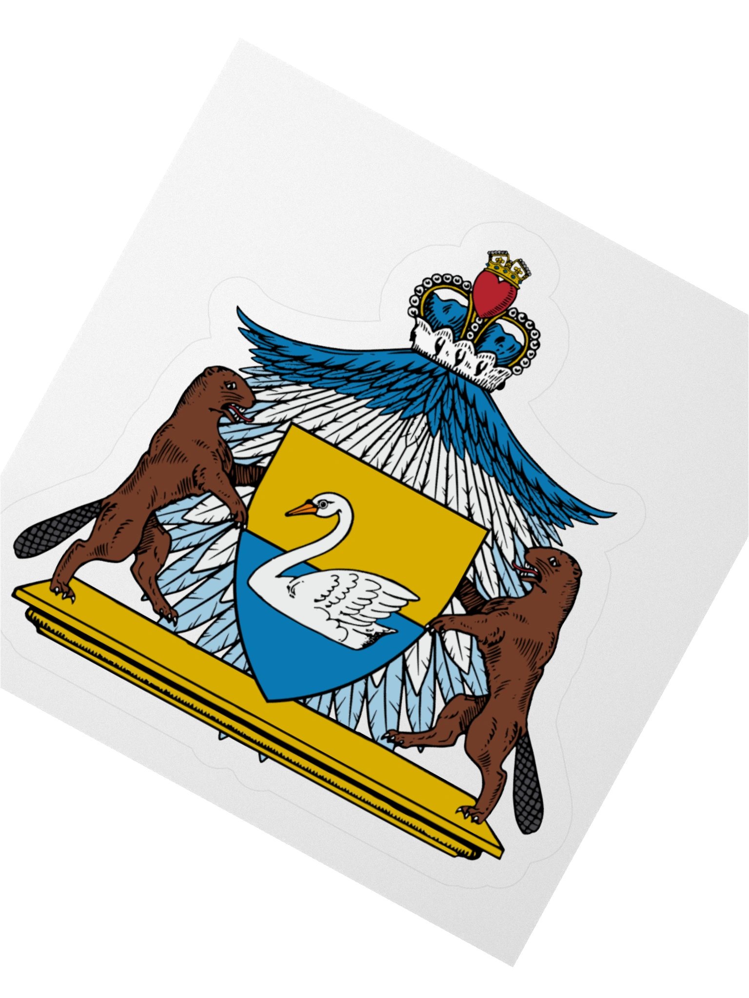 Royal Swan Kiss Cut Sticker product image (5)
