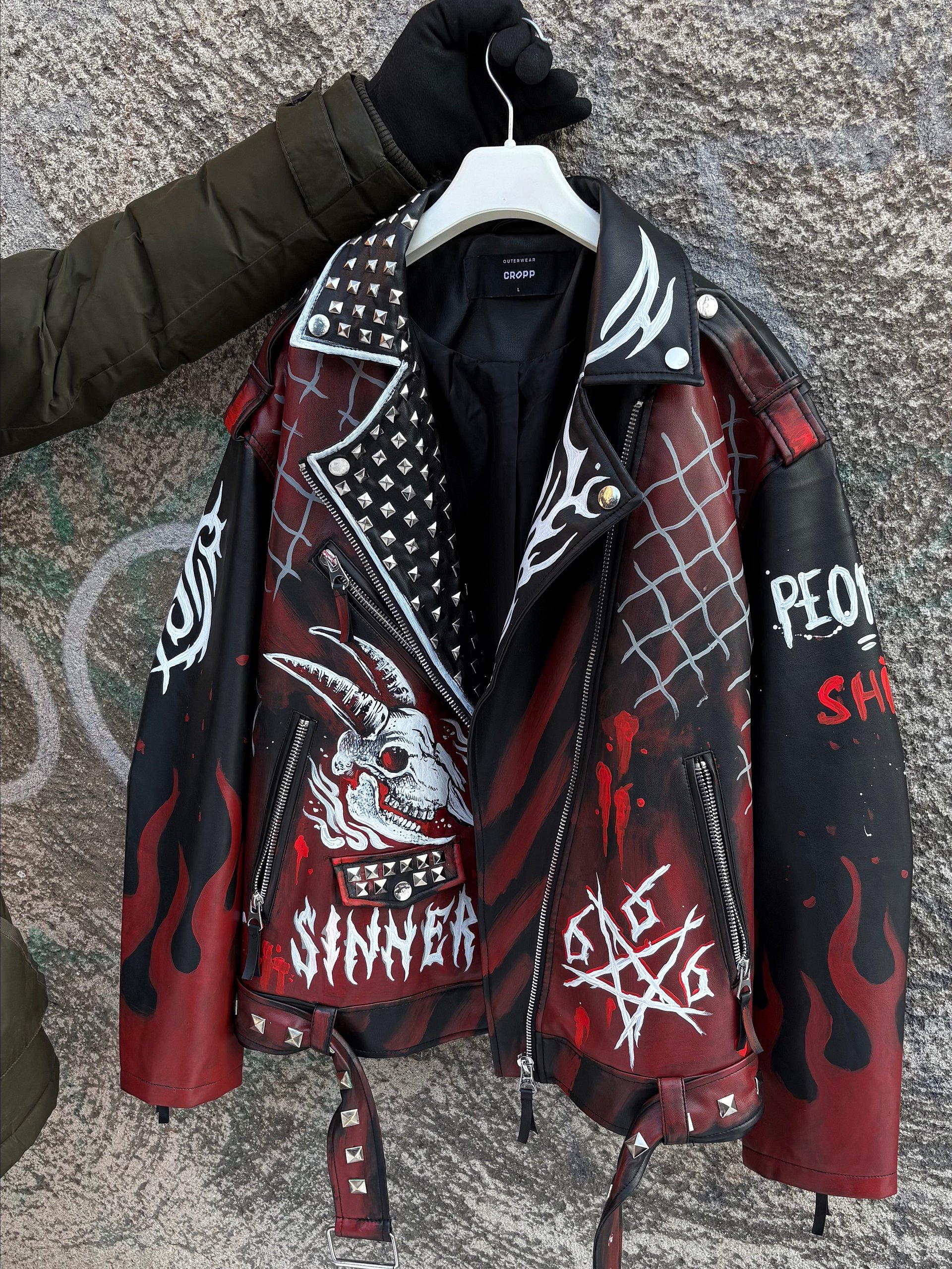 «IOWA REBEL» – Hand-Painted Custom Slipknot Tribute Jacket (Size L) product image (4)