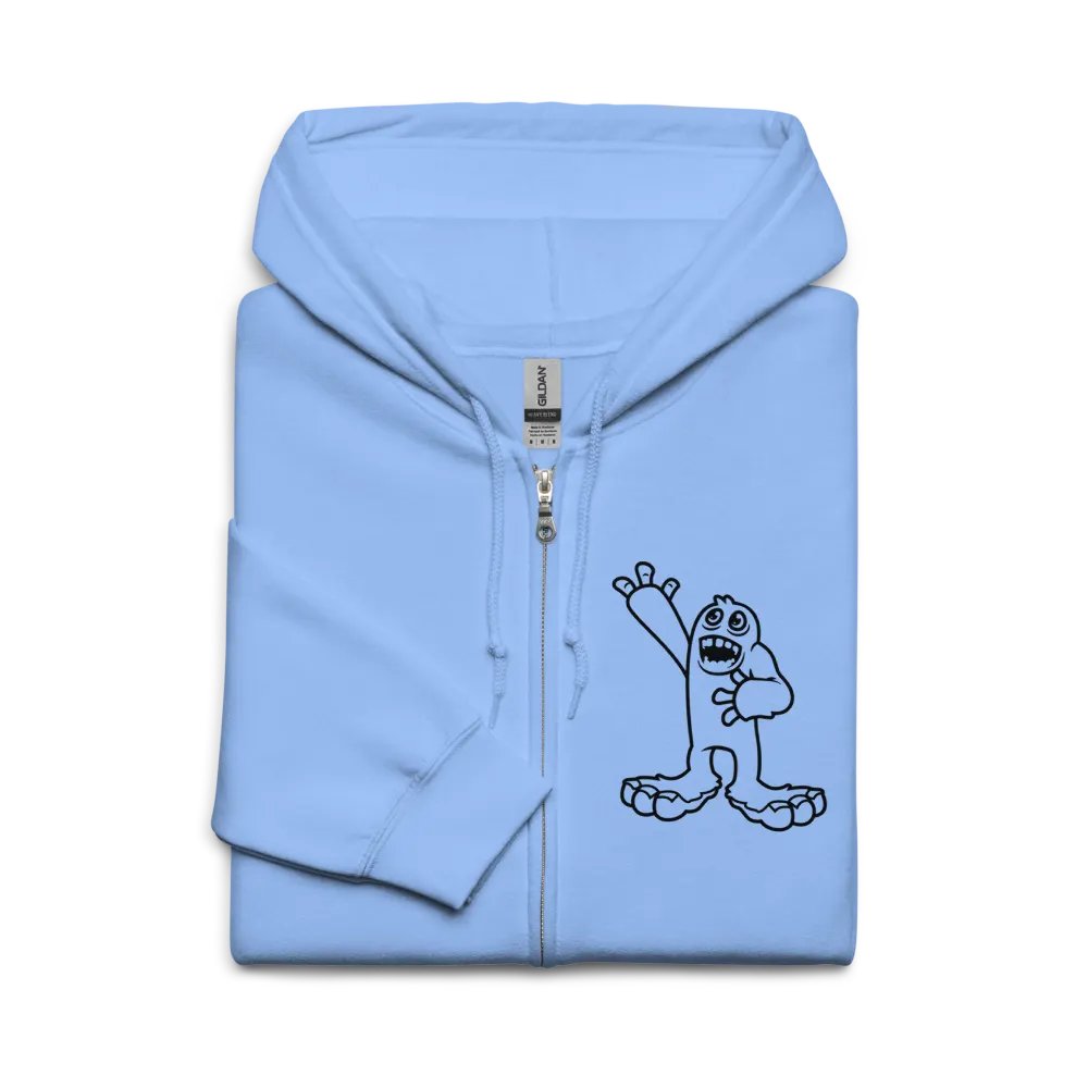 Mammott (Black on Light) Zip-up Hoodie product image (3)