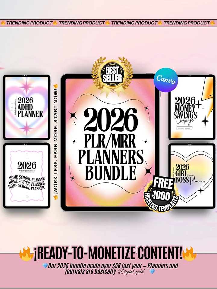 2026 Digital Planner Bundle | MRR PLR Bundle product image (1)