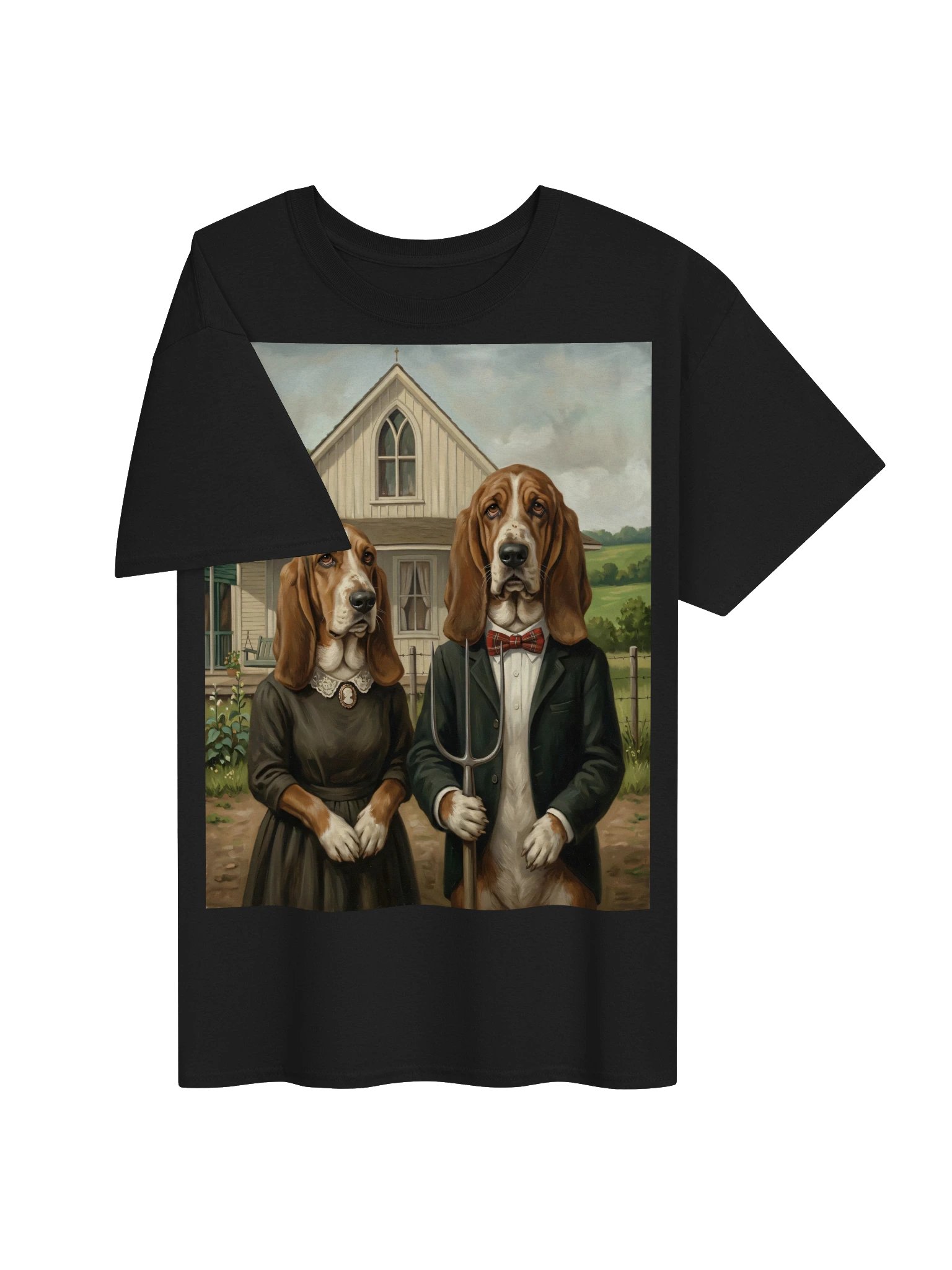 American Gothic Bassets Tee product image (17)