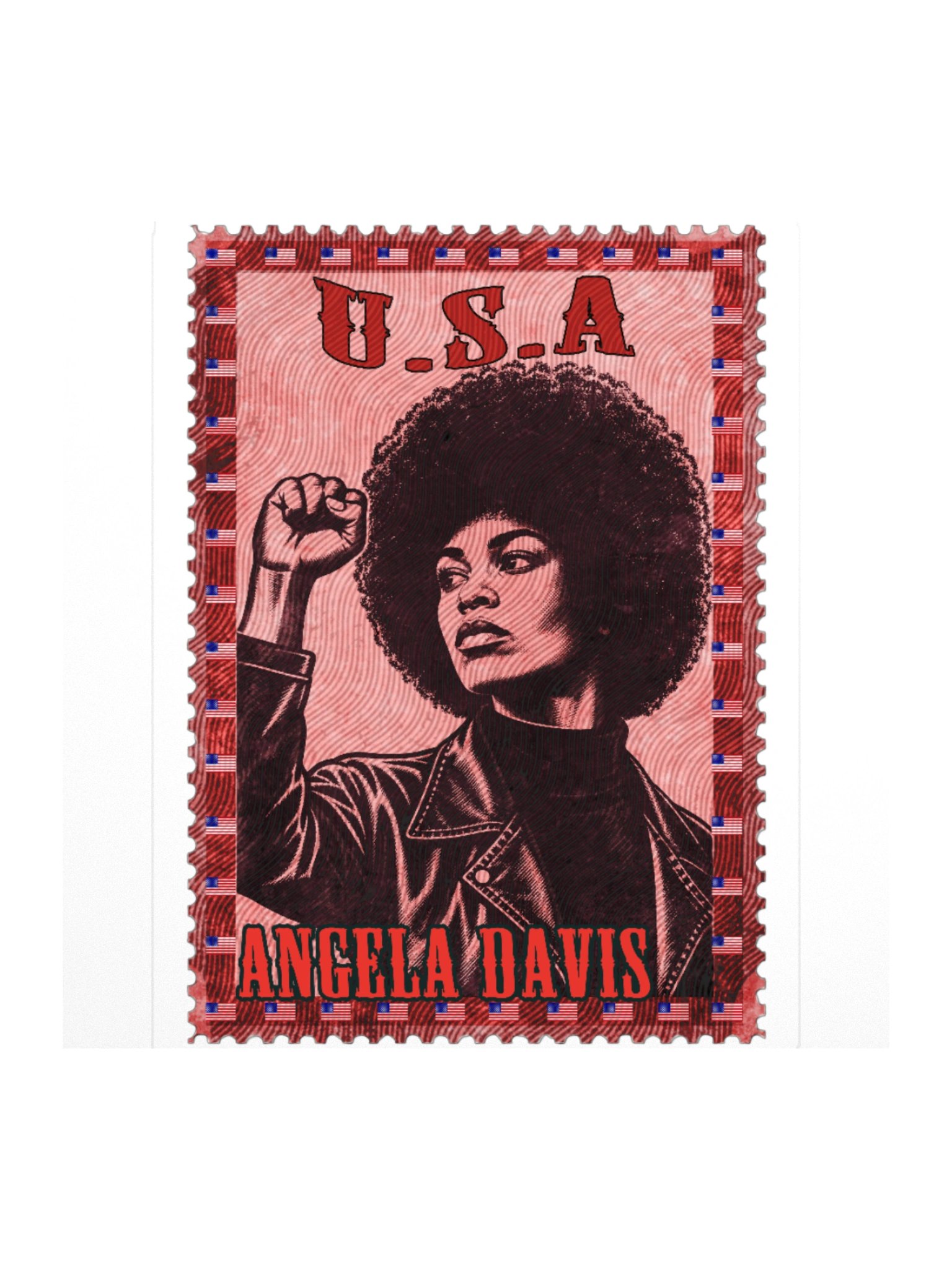 Angela Davis Vintage Postage Stamp Sticker product image (2)