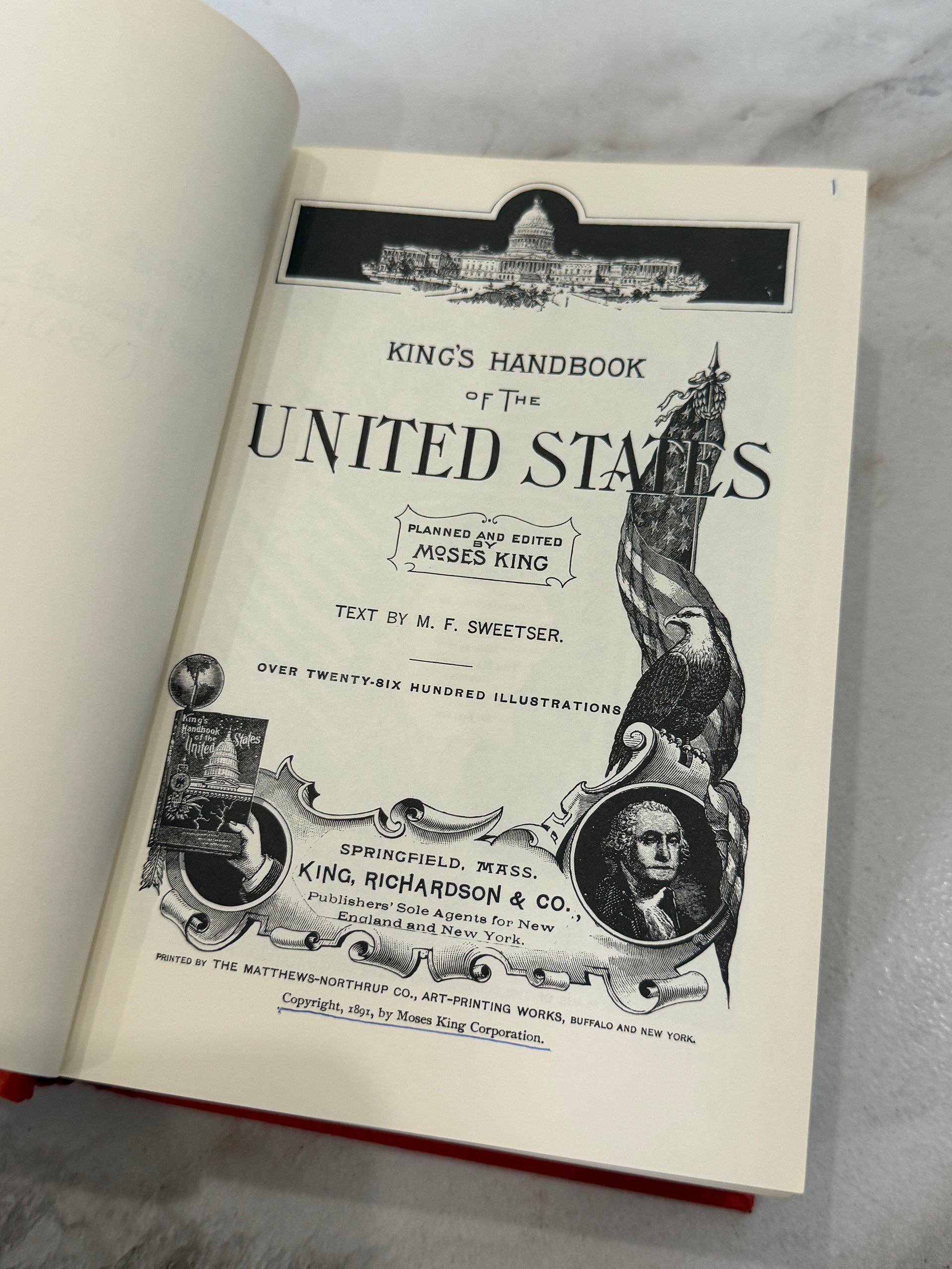 1972 | King’s Handbook of the United States 1896 | Volume 1 | Moses King | Illustrated Reference Hardcover product image (3)