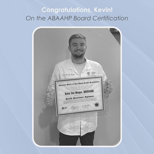 Congratulations Kevin on the American Board of Anti-Aging Health Practitioner (ABAAHP) board certification!

#pharmacylife #f...