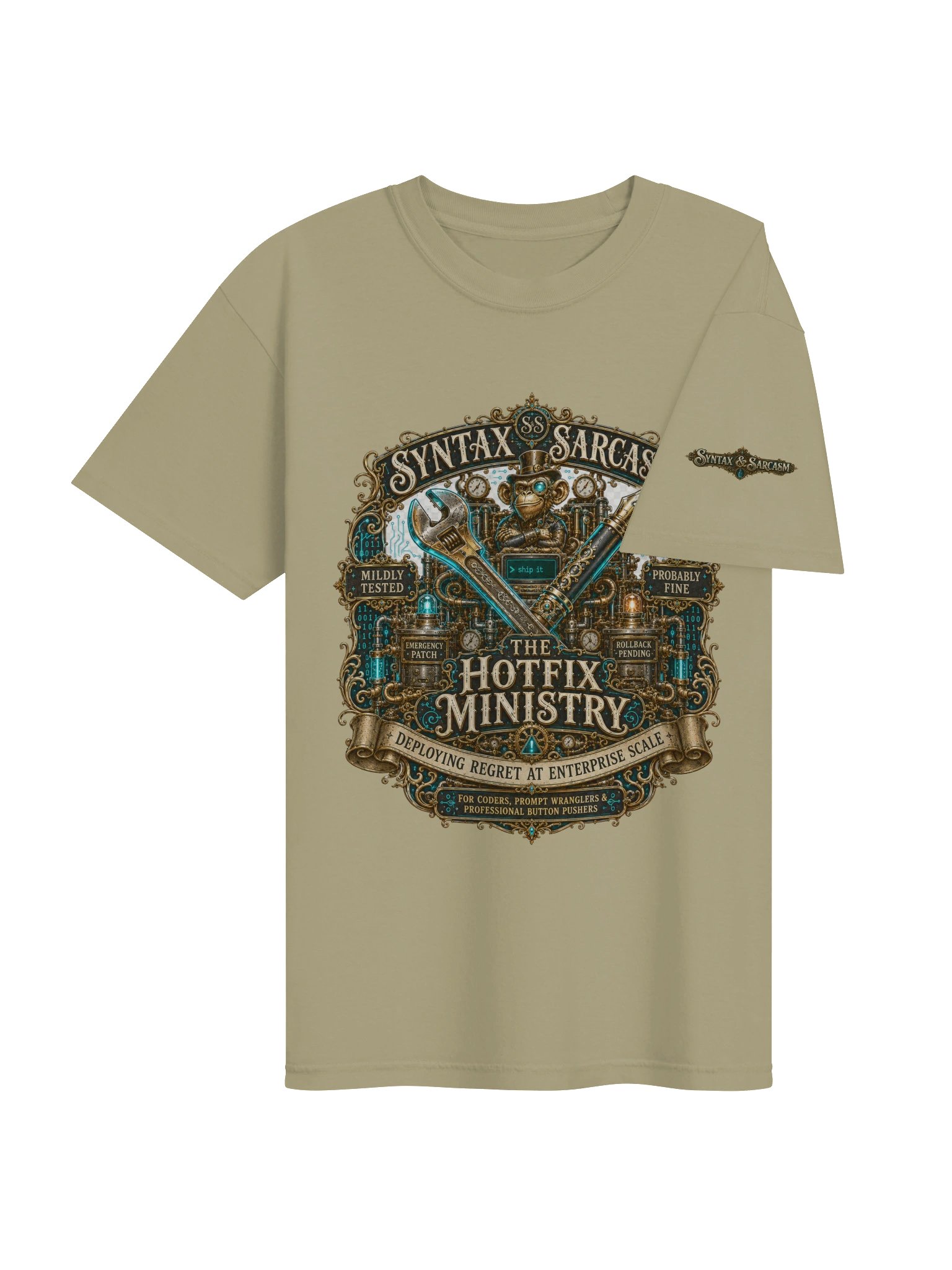 Syntax & Sarcasm Hotfix Ministry Heavyweight Coding T-Shirt product image (84)