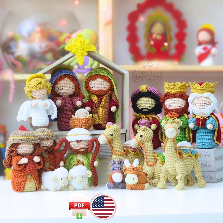 The Holy Family Amigurumi: Complete Nativity Set Pattern Bundle - GretaWings (Digital Download) product image (1)
