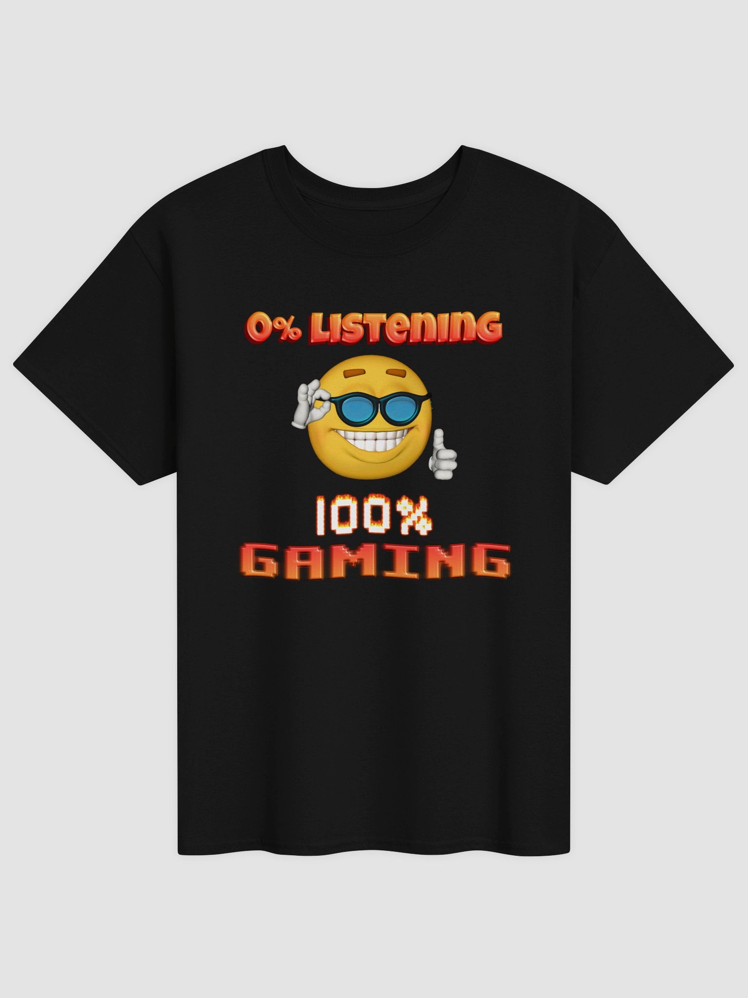 0% Listening 100% Gaming T-shirt product image (1)