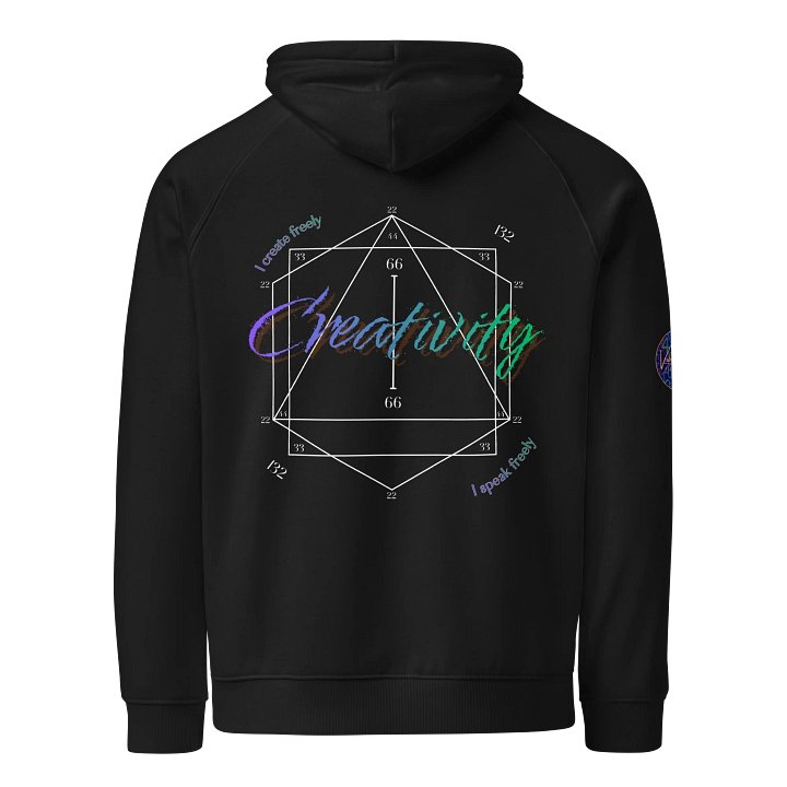 Creativity 132 Vibrational Hoodie (purple to green)- Back Only product image (1)