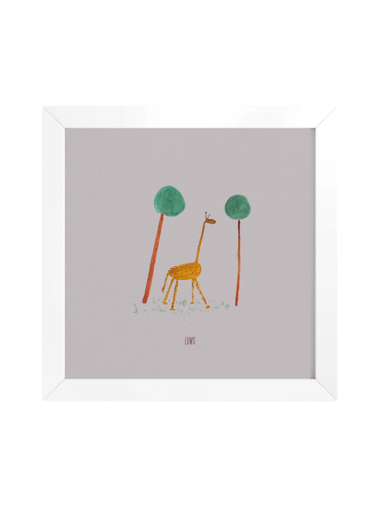 Liam, the giraffe | Giraffe Watercolor Poster (Framed) product image (1)
