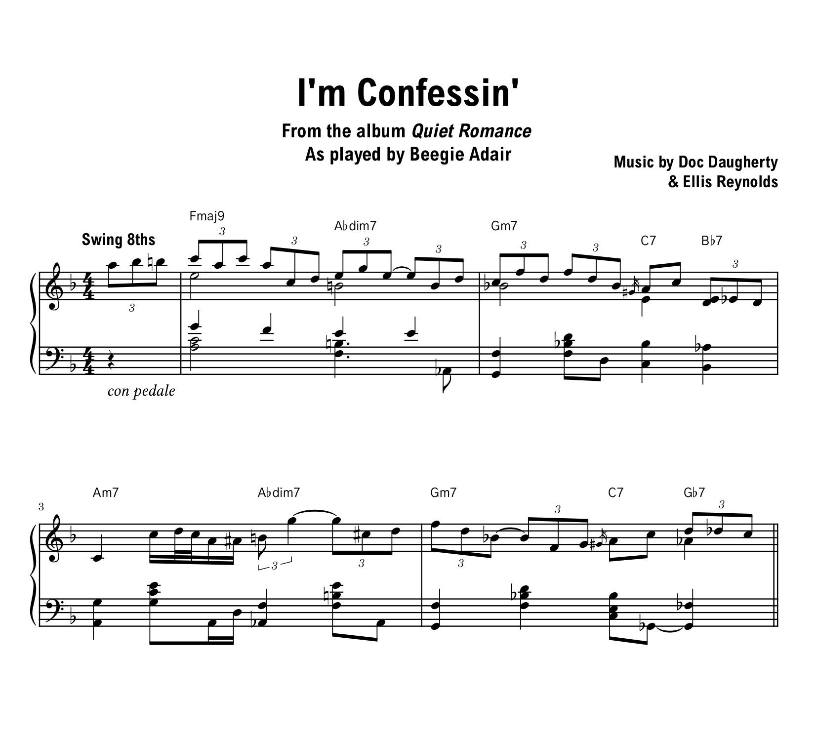 Beegie Adair - I'm Confessin' - Sheet music (PDF) product image (1)