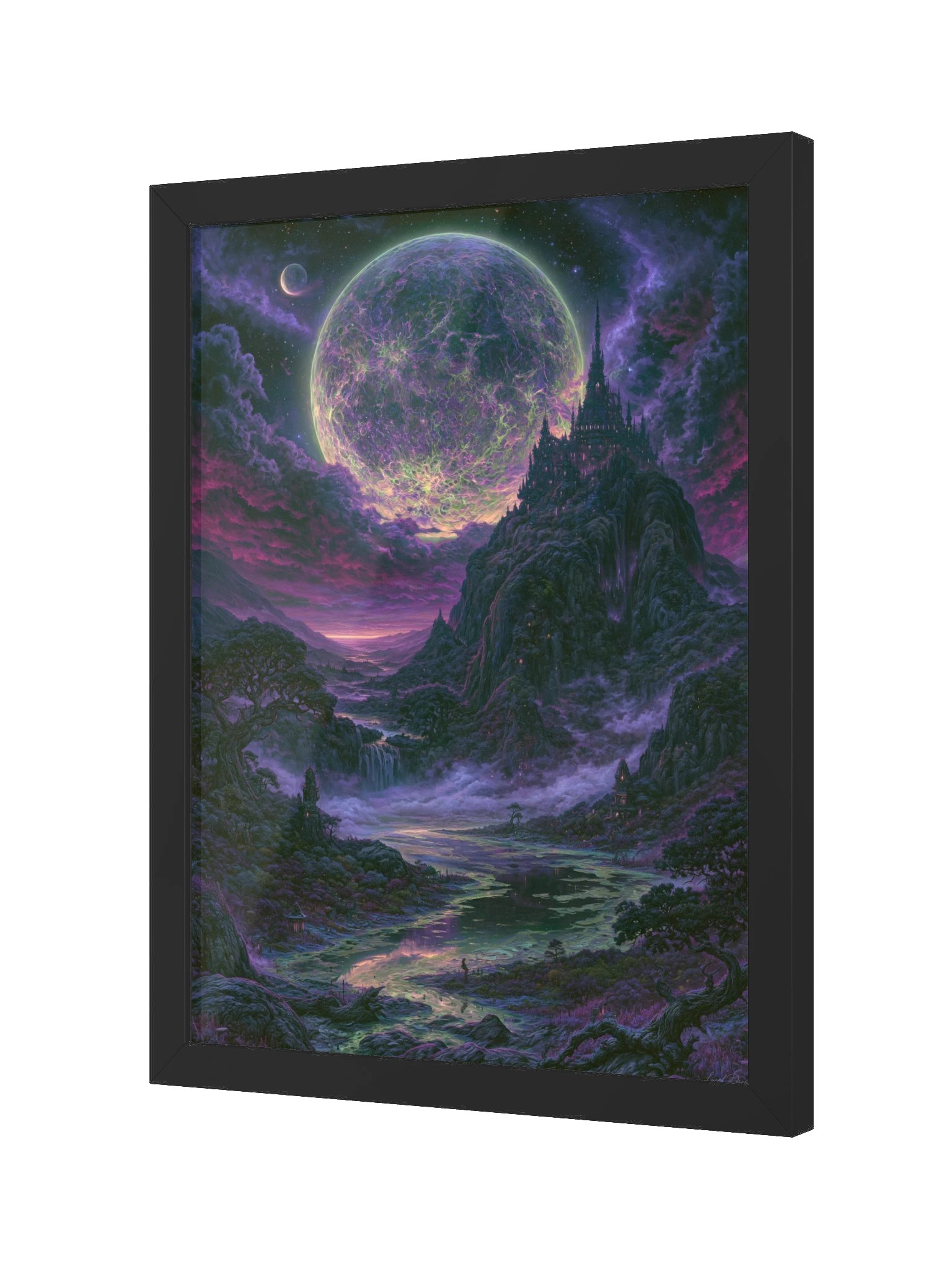 Celestial Citadel Framed Art Print — Violet Planet over the Citadel product image (6)