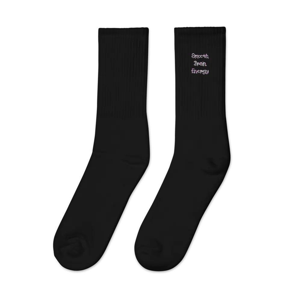 Smooth Brain Energy Embroidered Crew Socks product image (2)
