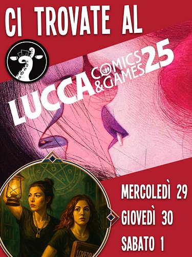 🎪 Ci vediamo al Lucca Comics & Games! 🐙
Saremo in giro tra stand e tavoli, a caccia di nuovi giochi e vecchi amici 

📅 Ci ved...