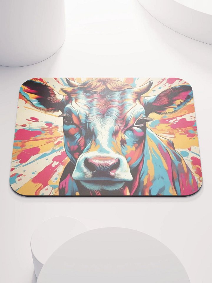 Cow pop-art mouse pad product image (1)