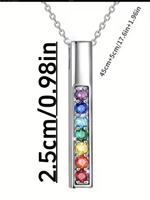 Rainbow Silver Pendant and Necklace product image (4)