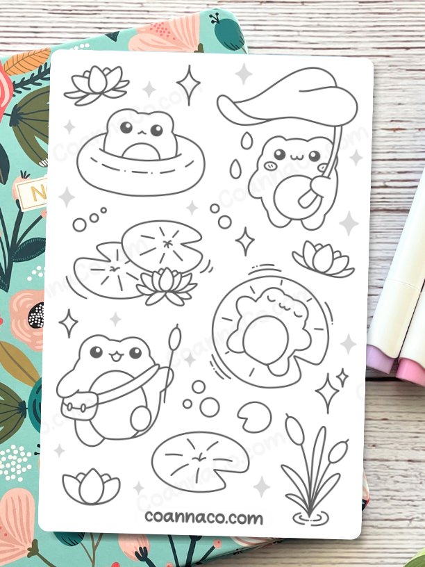 Froggies Coloring Sticker Sheet product image (1)