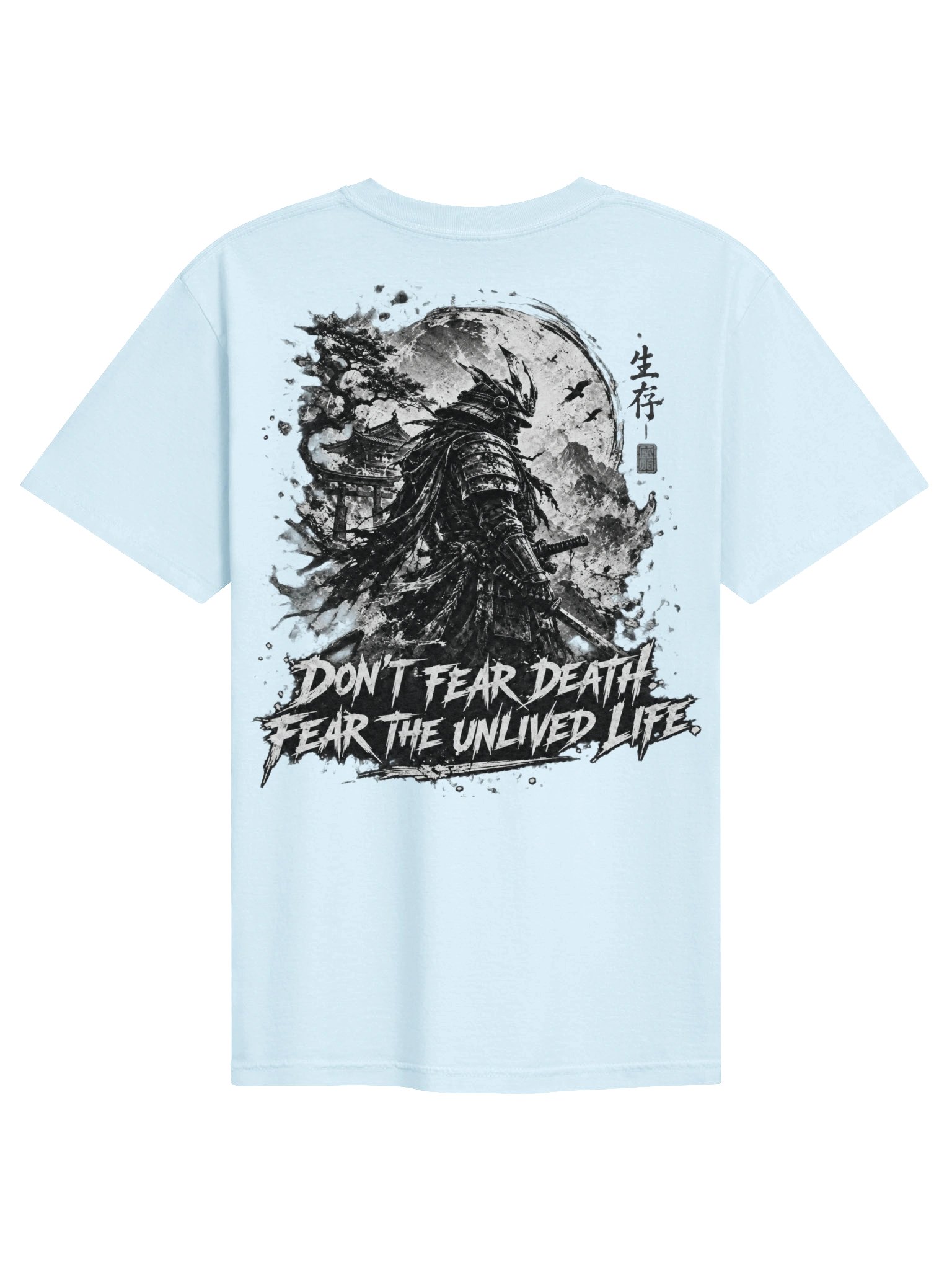 JAPANESE SAMURAI & DARK INK GRAPHIC T-SHIRT | DOUBLE-SIDED BUSHIDO STREETWEAR product image (1)