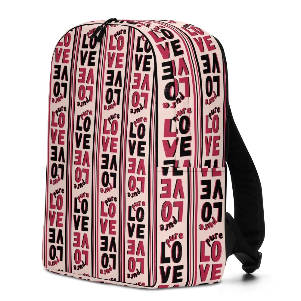 Pure LOVE dual Color Stripes on peach Background - Minimalist Backpack product image (1)