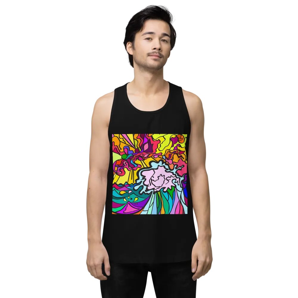 Vibrant Swirls Men's Tank Top - Wave at Sunset product image (8)