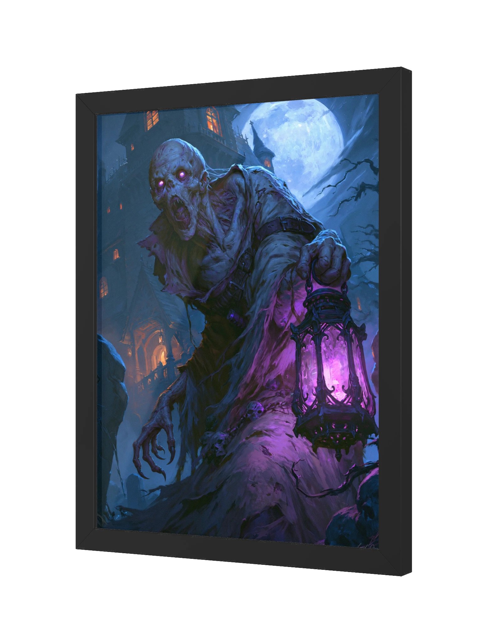 Gothic Lantern Keeper Framed Art Print — The Violet Lantern Keeper product image (6)