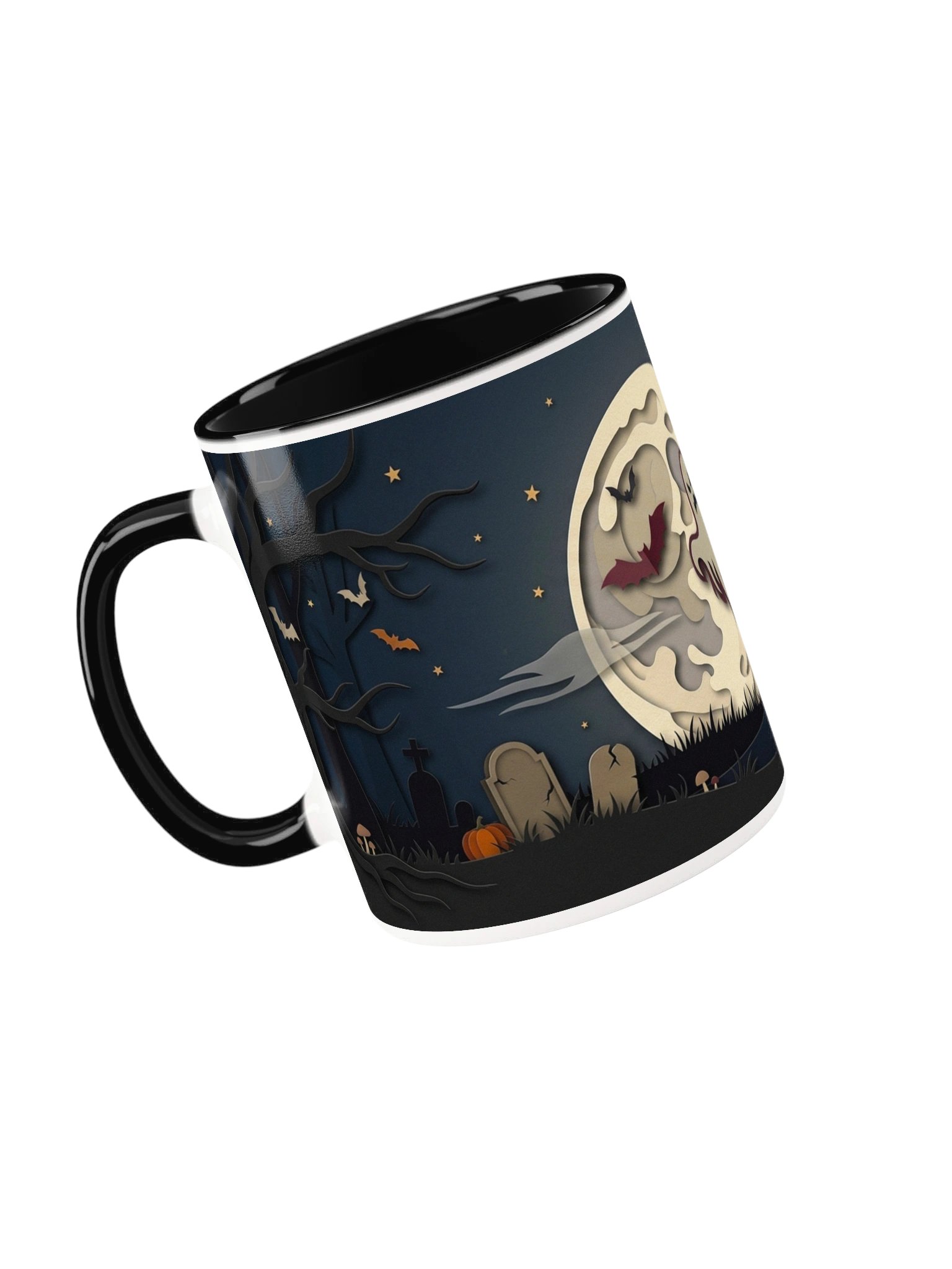 MINAY Moonlight Phantoms Ceramic Mug | Spooky Halloween Coffee Cup & Aesthetic Autumn Teaware product image (47)