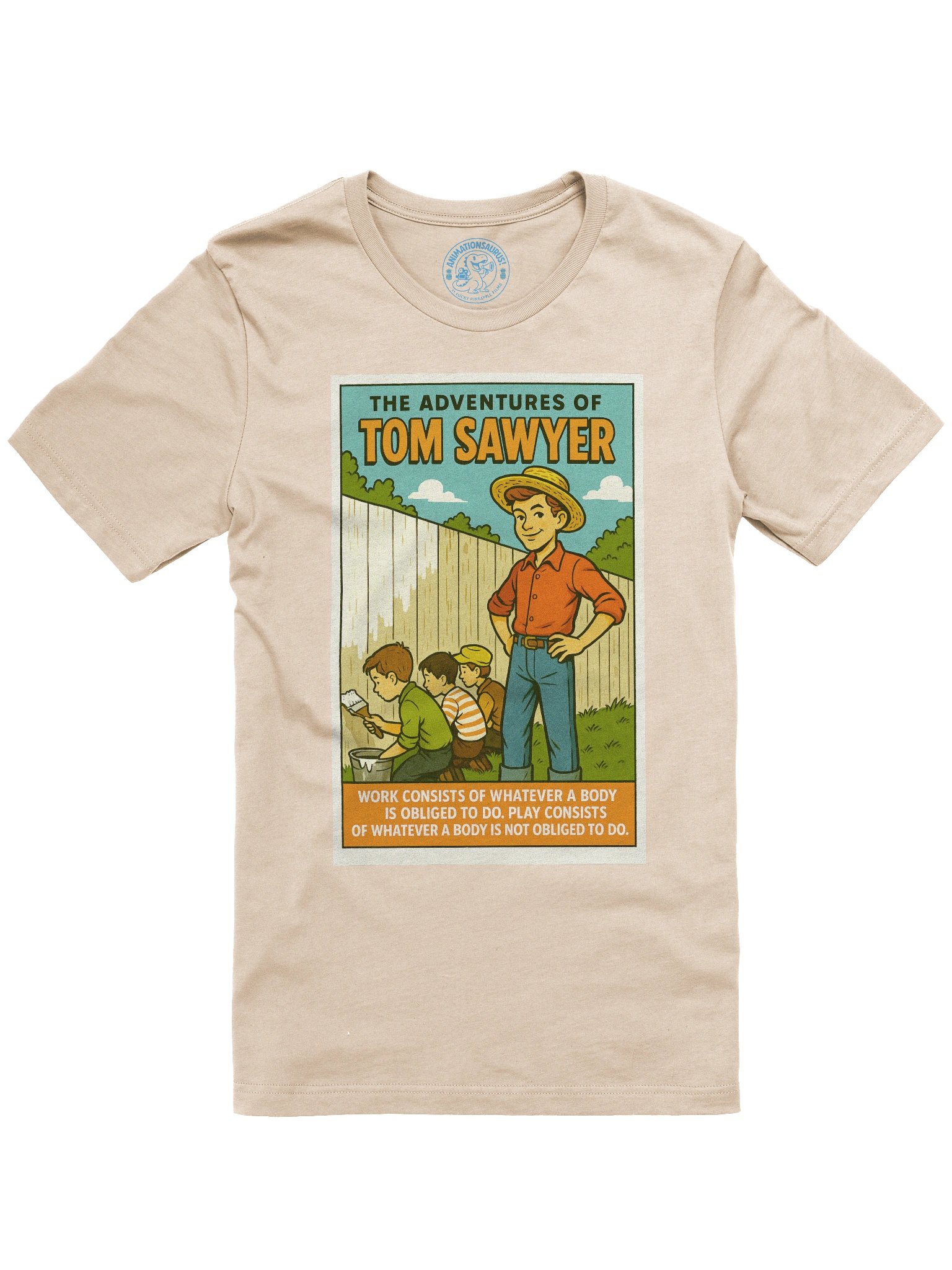 Mark Twain "The Adventures of Tom Sawyer" Hannibal, Missouri Fencing Painting 1950's Retro Concert Tee Fit Unisex T-Shirt product image (61)