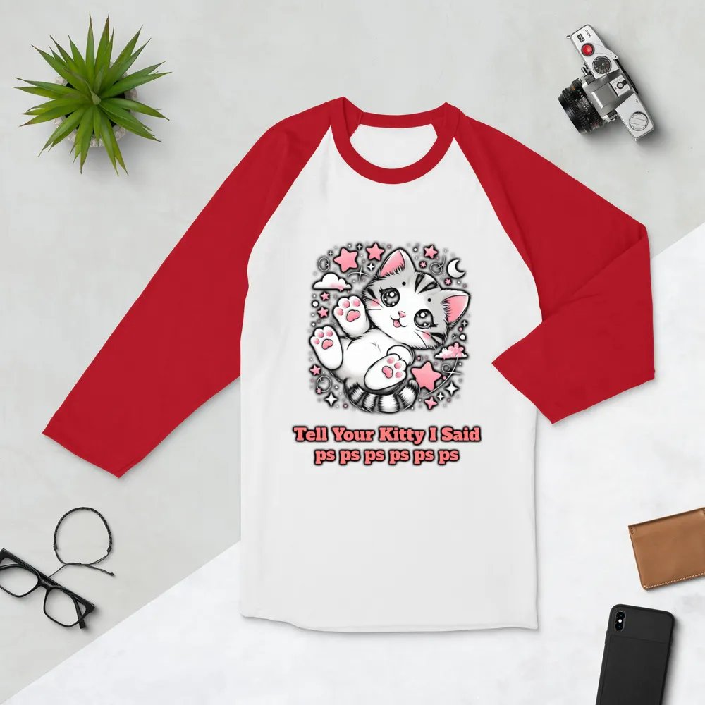pspsps Kitty Baseball Style Tee - Light Torso Colors product image (83)