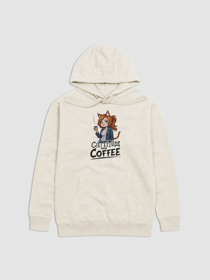 Cat-Titude and Coffee Premium Hoodie product image (7)