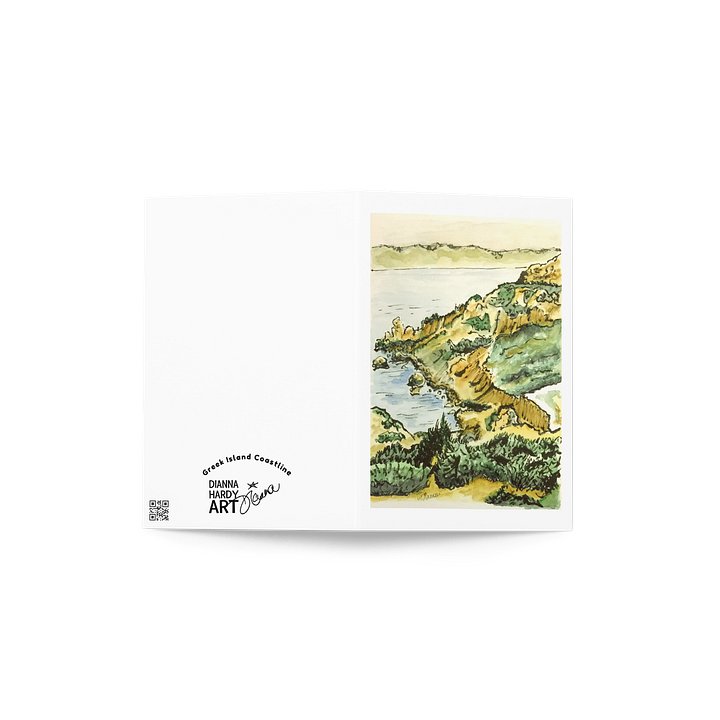 Greek Island Coastline, Blank Greeting Card (Fathoms Deep Launch) product image (2)