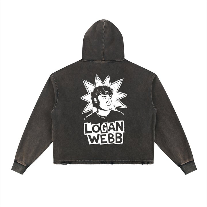 Logan Star - Vintage Washed Frayed-Hem Hoodie product image (1)