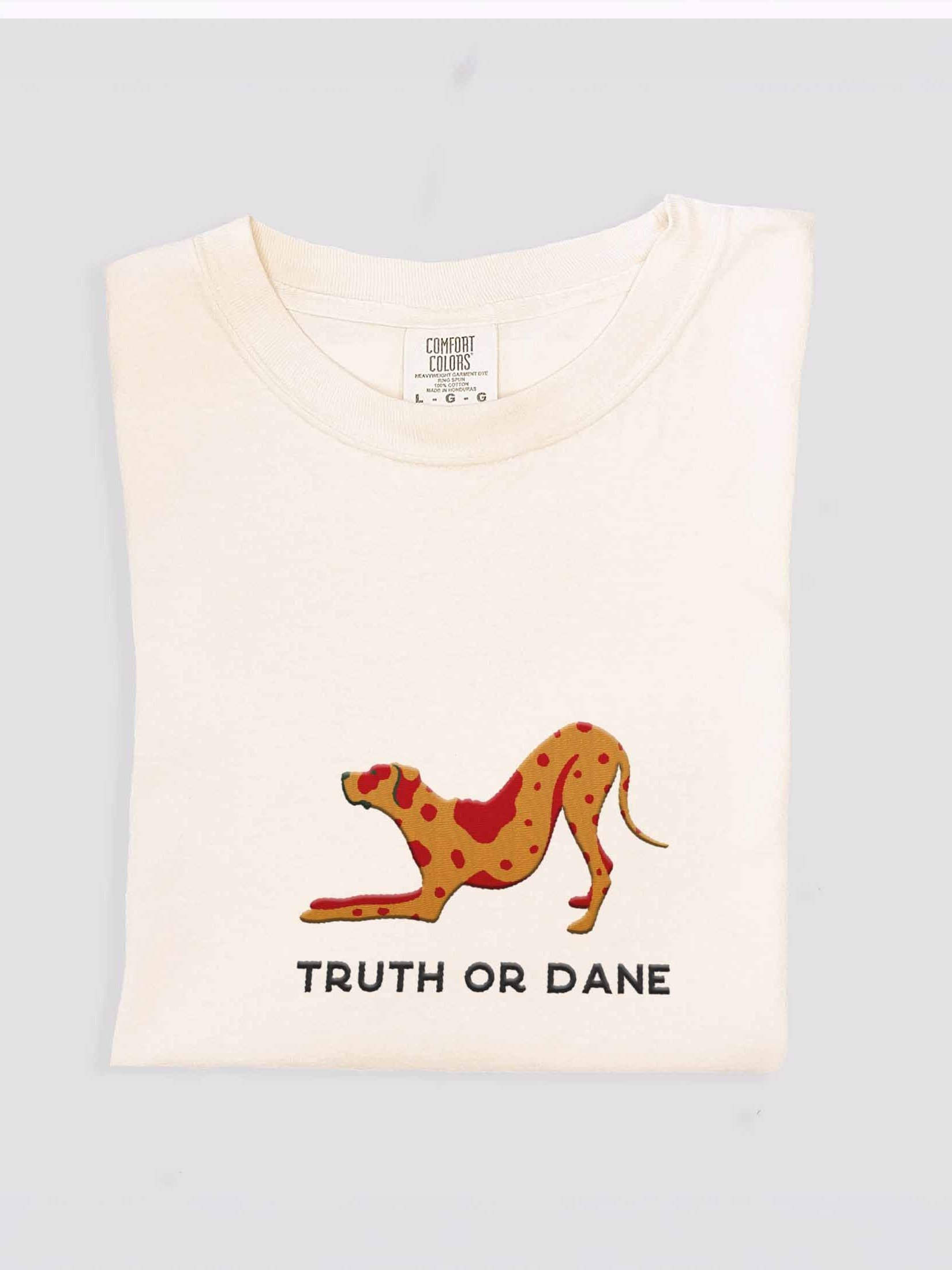 Truth or Dane T-Shirt(Embroidered) of a Great Dane(Chocolate Merle) product image (1)