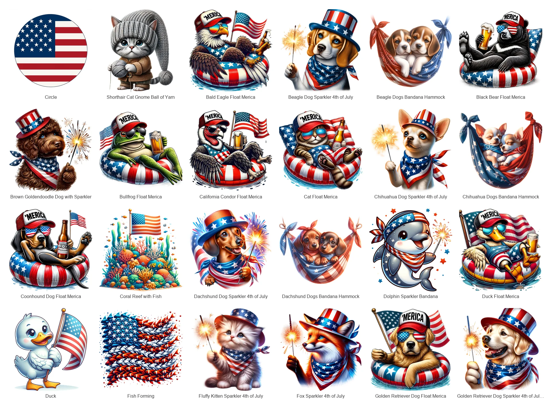 Patriotic 4th of July PNG Bundle Vol 3 | 72 Designs | Commercial Use | Sublimation Clipart product image (2)