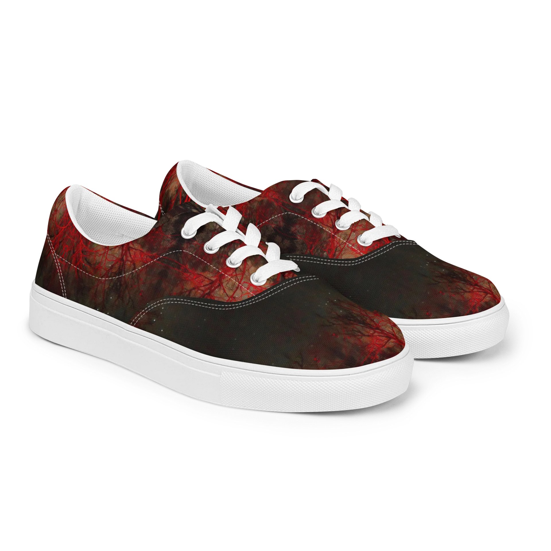 Red Tree Night Sky Men's Canvas Shoes product image (2)