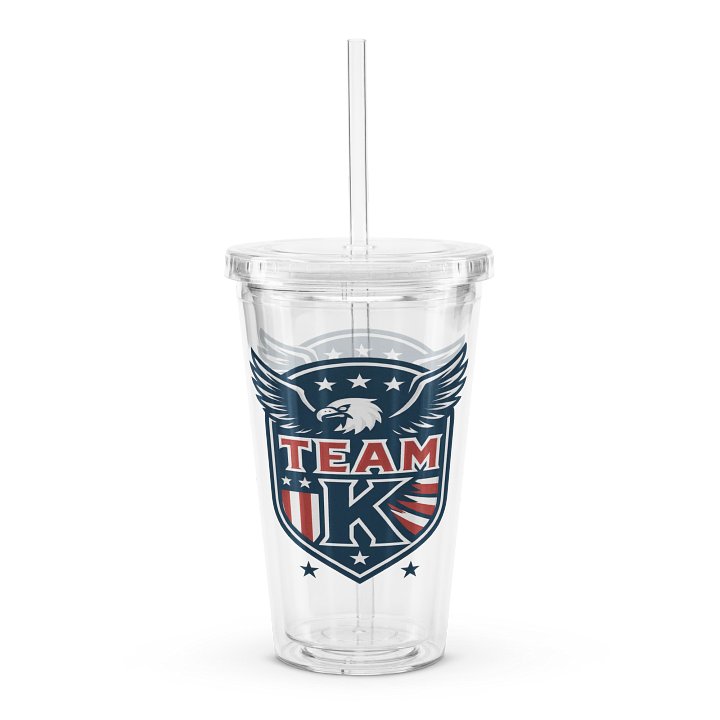 Team K USA Clear Plastic Tumbler product image (1)