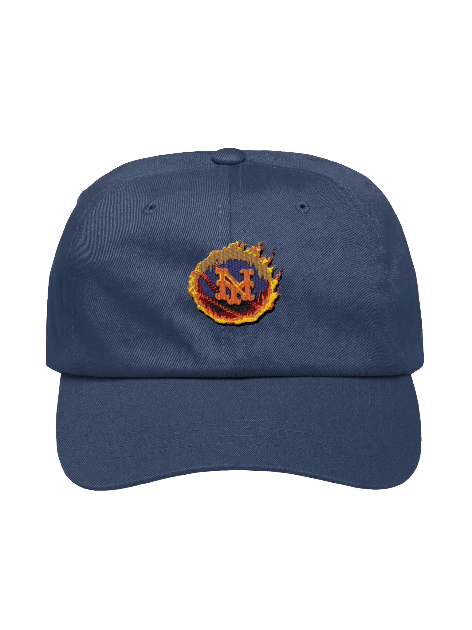 Flaming NY Mets Baseball Dad Hat product image (1)