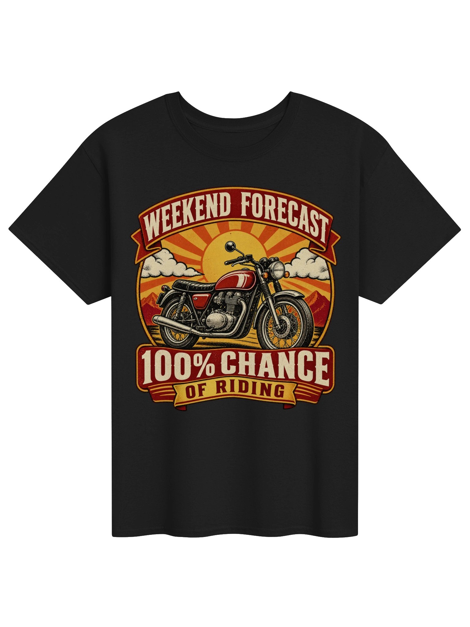 Weekend Forecast 100% Chance of Riding Motorcycle T-Shirt product image (1)