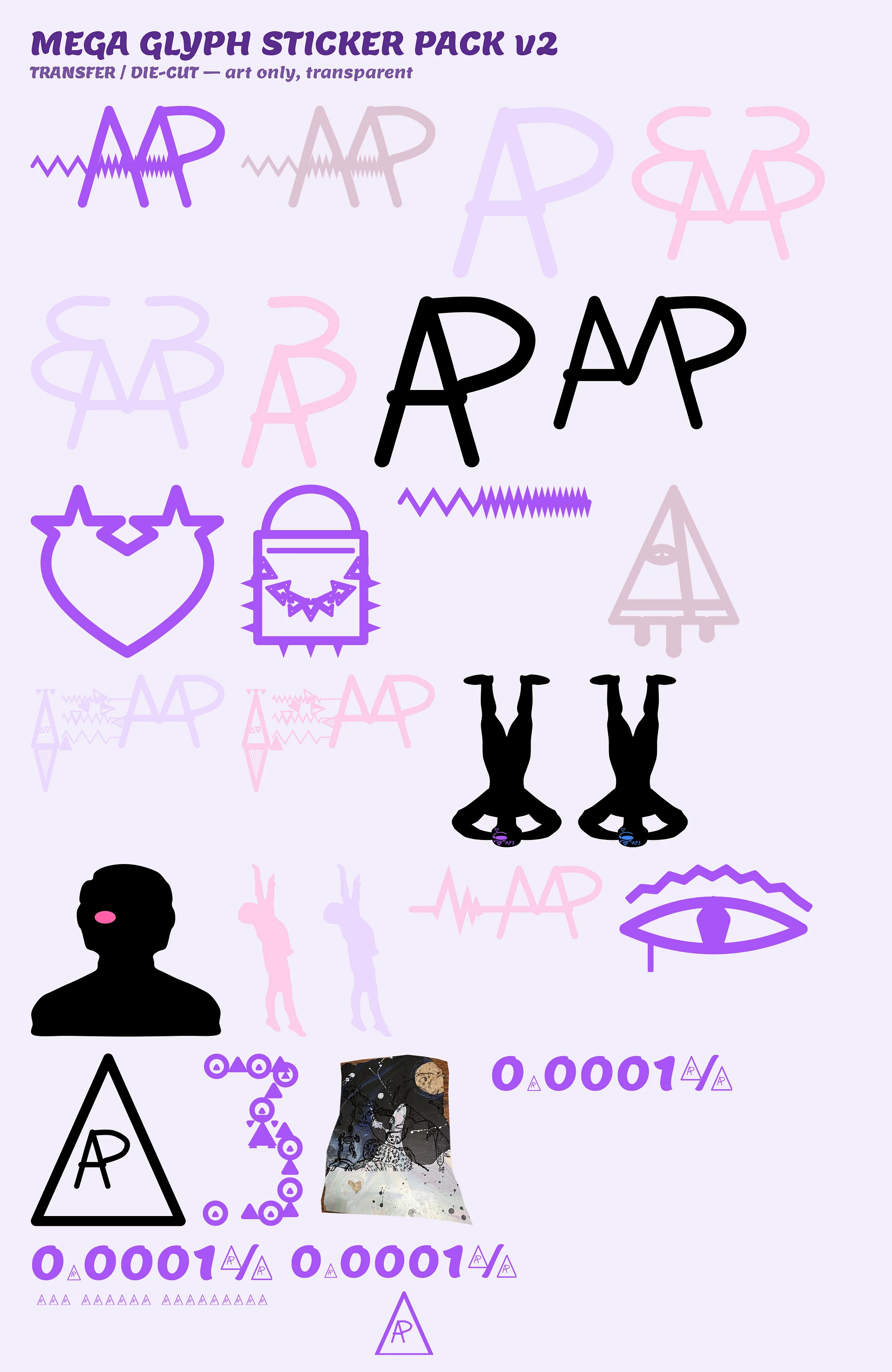 Mega Glyph Sticker Pack v2 product image (4)