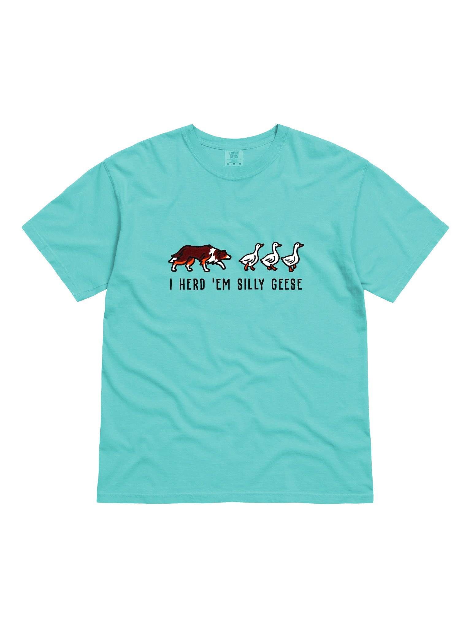 I Herd 'Em Silly Geese T-Shirt(Embroidered) of a Border Collie(Red Tricolor) product image (4)
