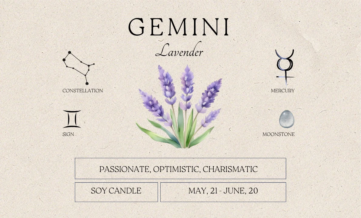 Gemini Birth Month Flower Birthstone Vegan Soy Wax Candle product image (5)