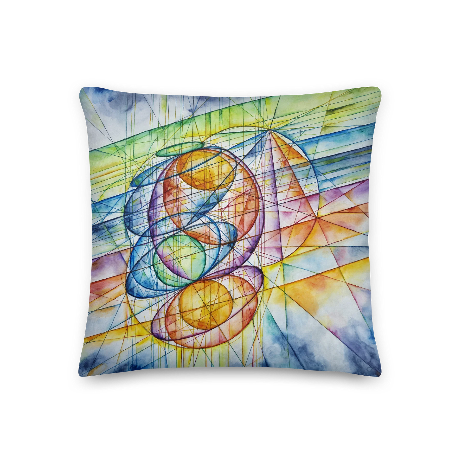 Circles to Lines and Lissajous Trilogy - Mathematical Art Pillow product image (1)
