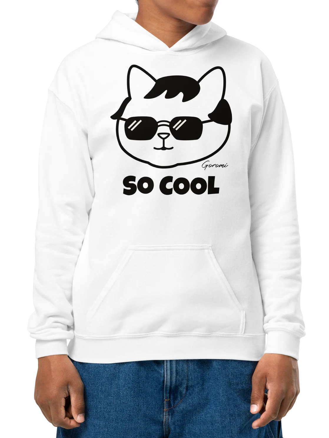Goromi the Cat in Wig (SO COOL) - Unisex Youth Hoodie product image (2)