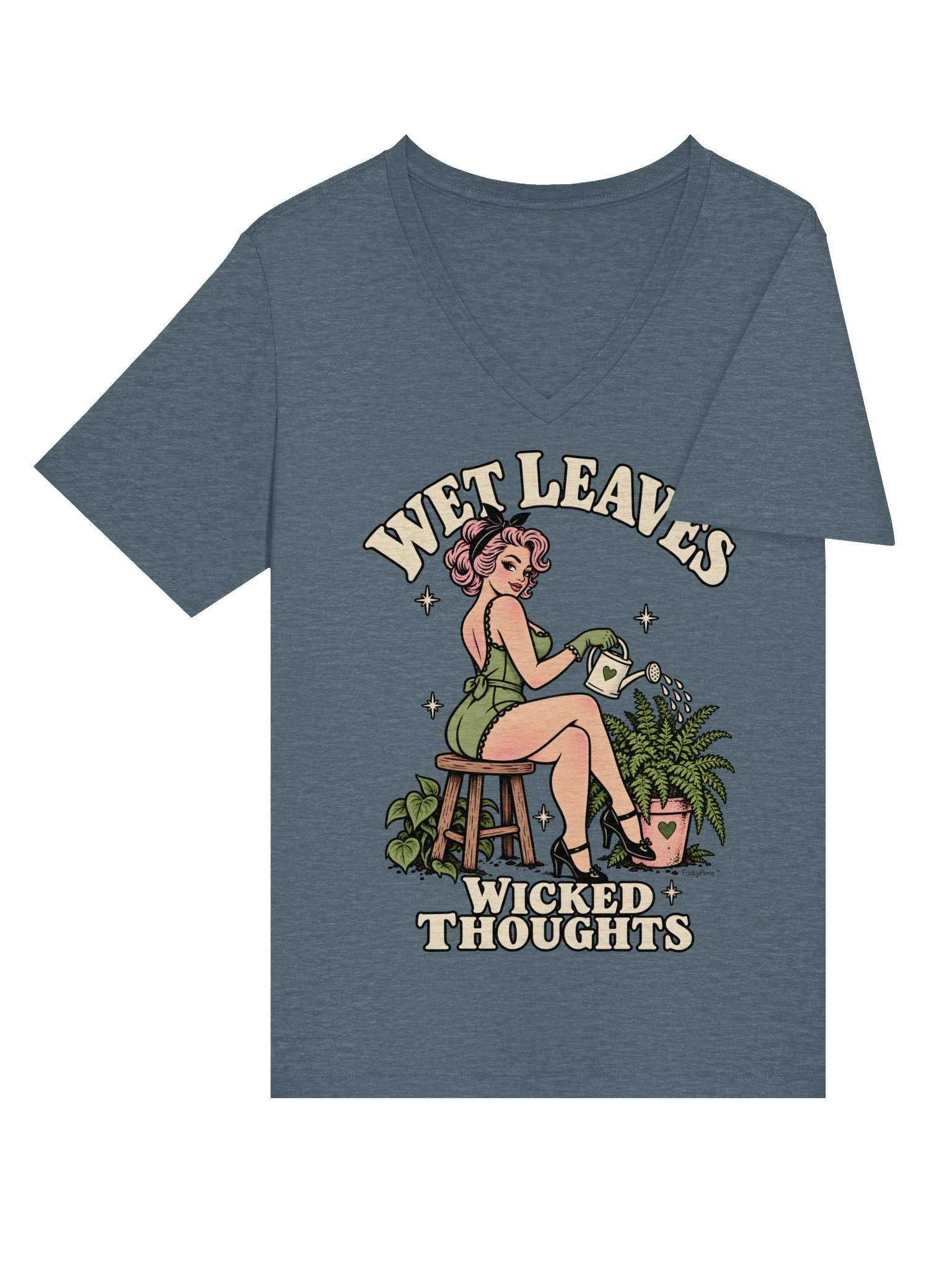Wet Leaves Wicked Thoughts V-Neck Tee product image (6)