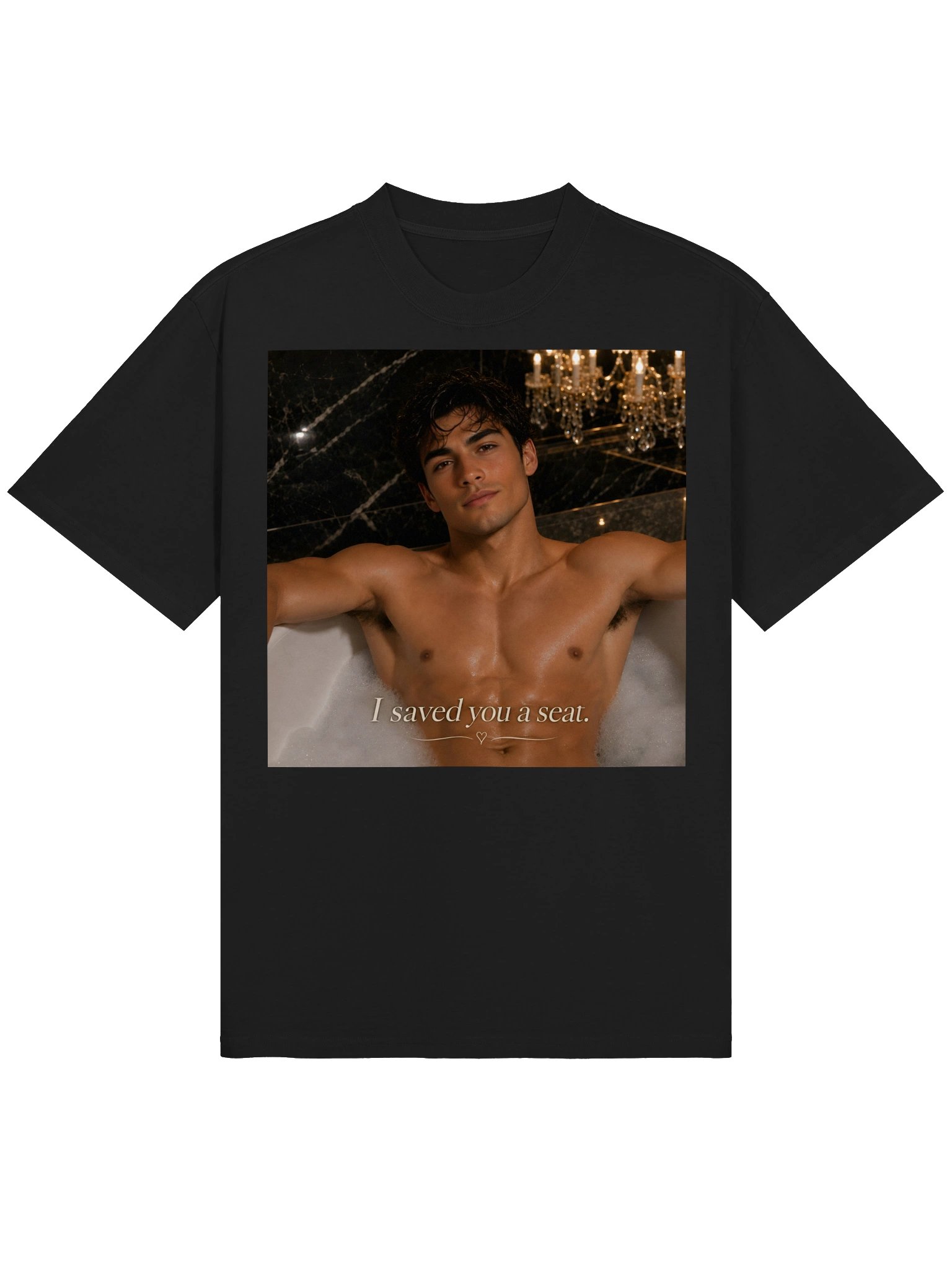 I Saved You a Seat T-Shirt | Romantic Flirty Bath Graphic Tee | Funny Valentine's Gift for Him or Her | Unisex Oversized Shirt product image (2)