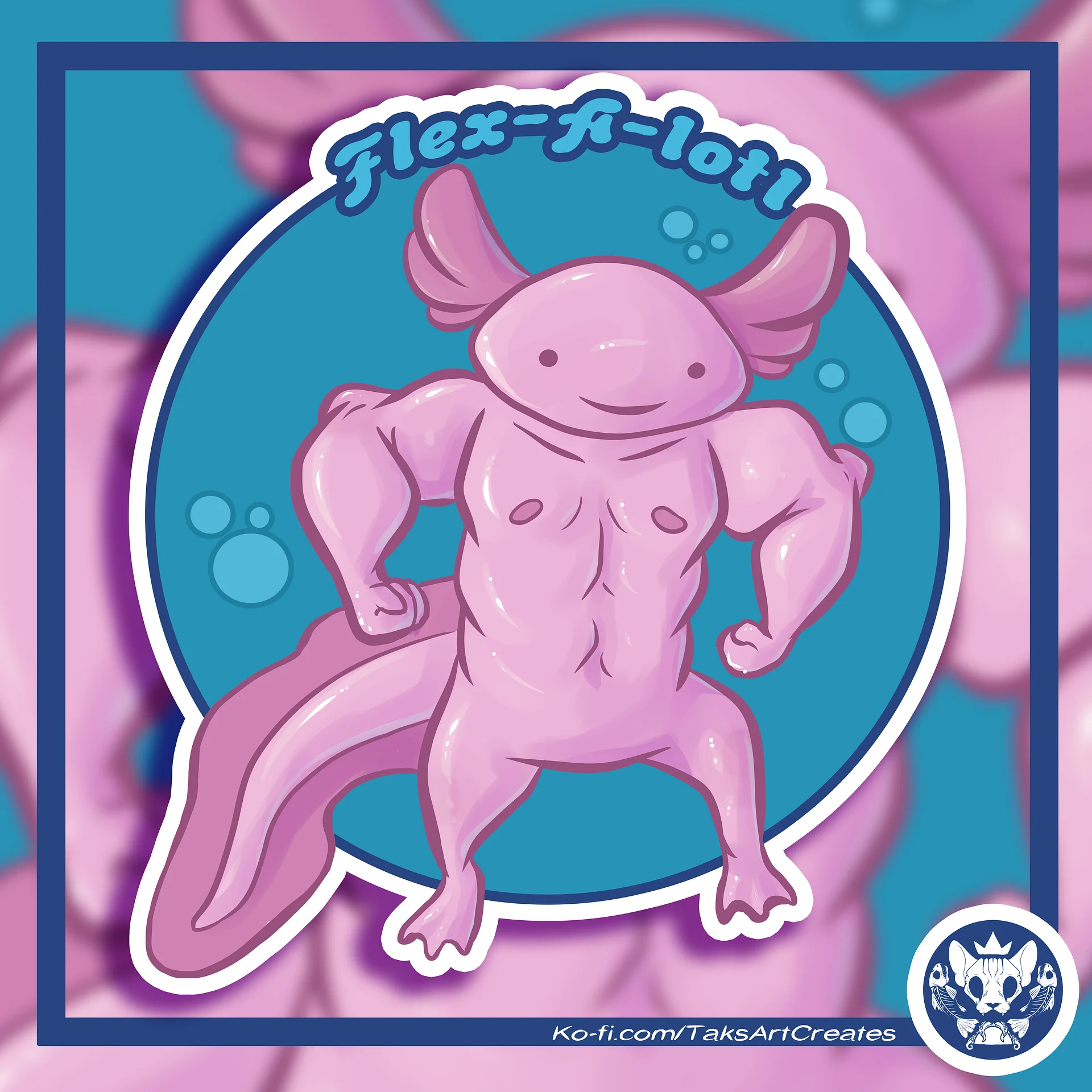 Flex-a-lotl Vinyl Sticker product image (1)
