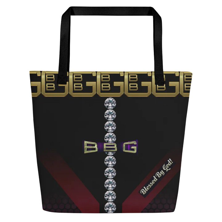 Purple/Black Geometric with Diamonds BBG Tote Bag with Pocket product image (1)