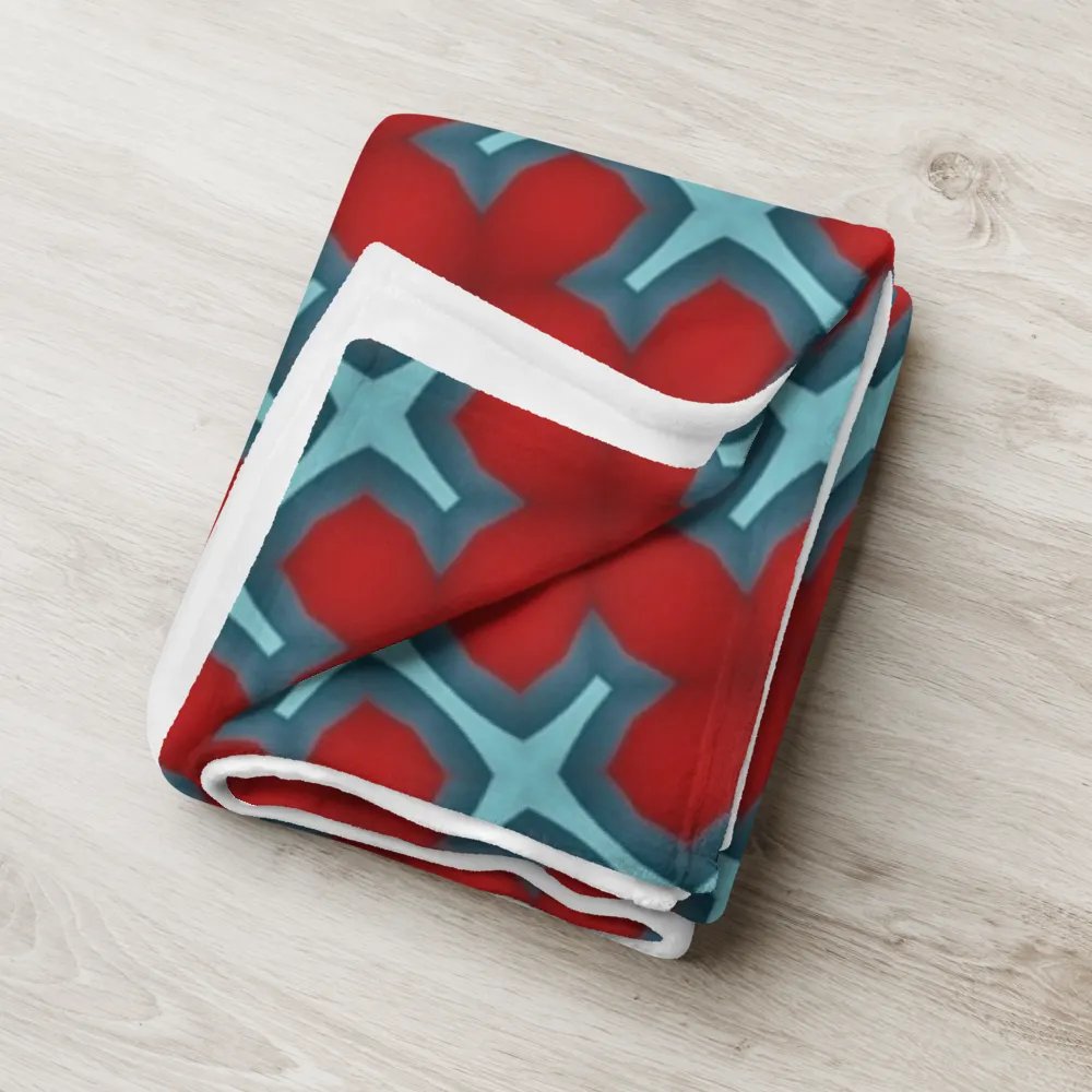 Red & Blue Diagonal Floral Throw Blanket product image (8)