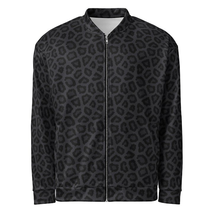 Comfortable Bold Black Leopard Print Bomber Jacket product image (1)