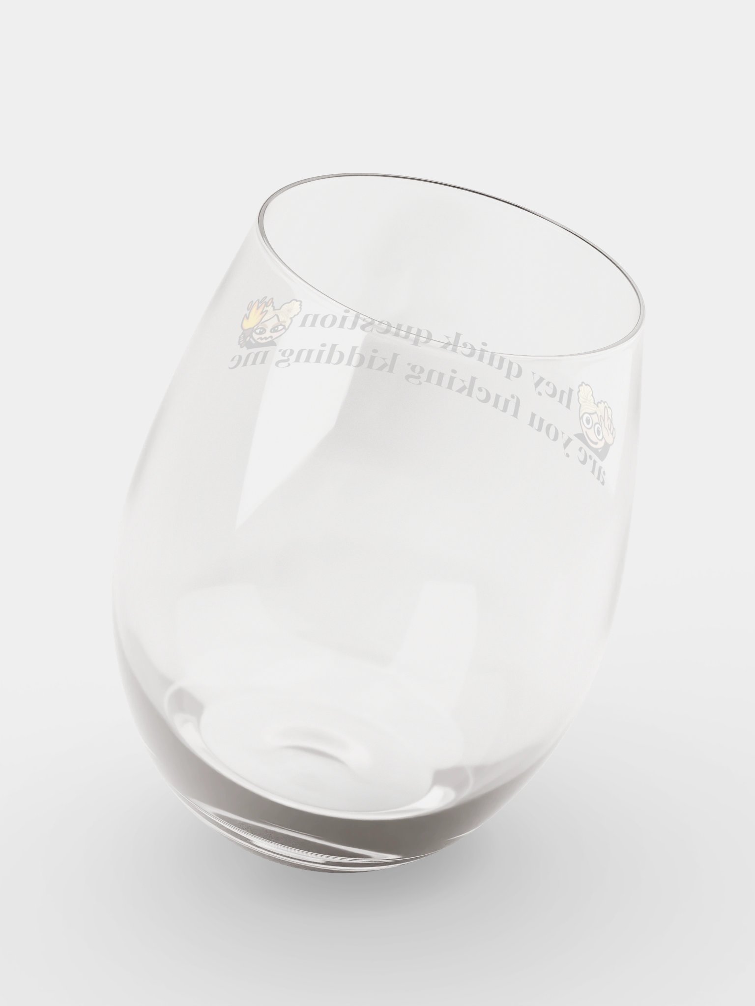 Hey, Quick Question Stemless Wine Glass product image (8)