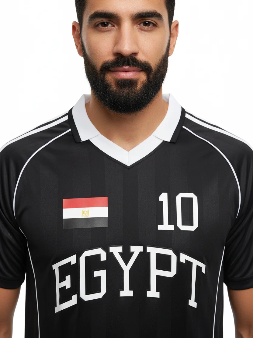 Egypt Sports Stripe Oversized Collared Soccer Jersey product image (5)