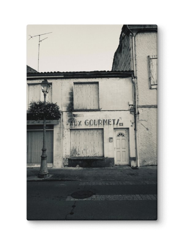 "Aux Gourmets" Vintage black and white 40"x60" canvas product image (1)